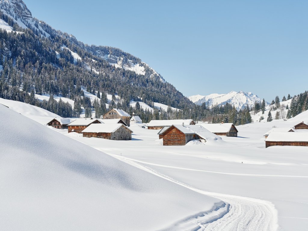 Die Vorsäßsiedlung Schönenbach im Winter
